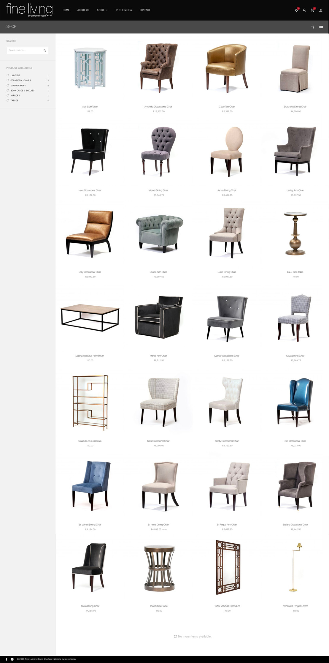 Shop. Twenty-eight pieces with category filters.